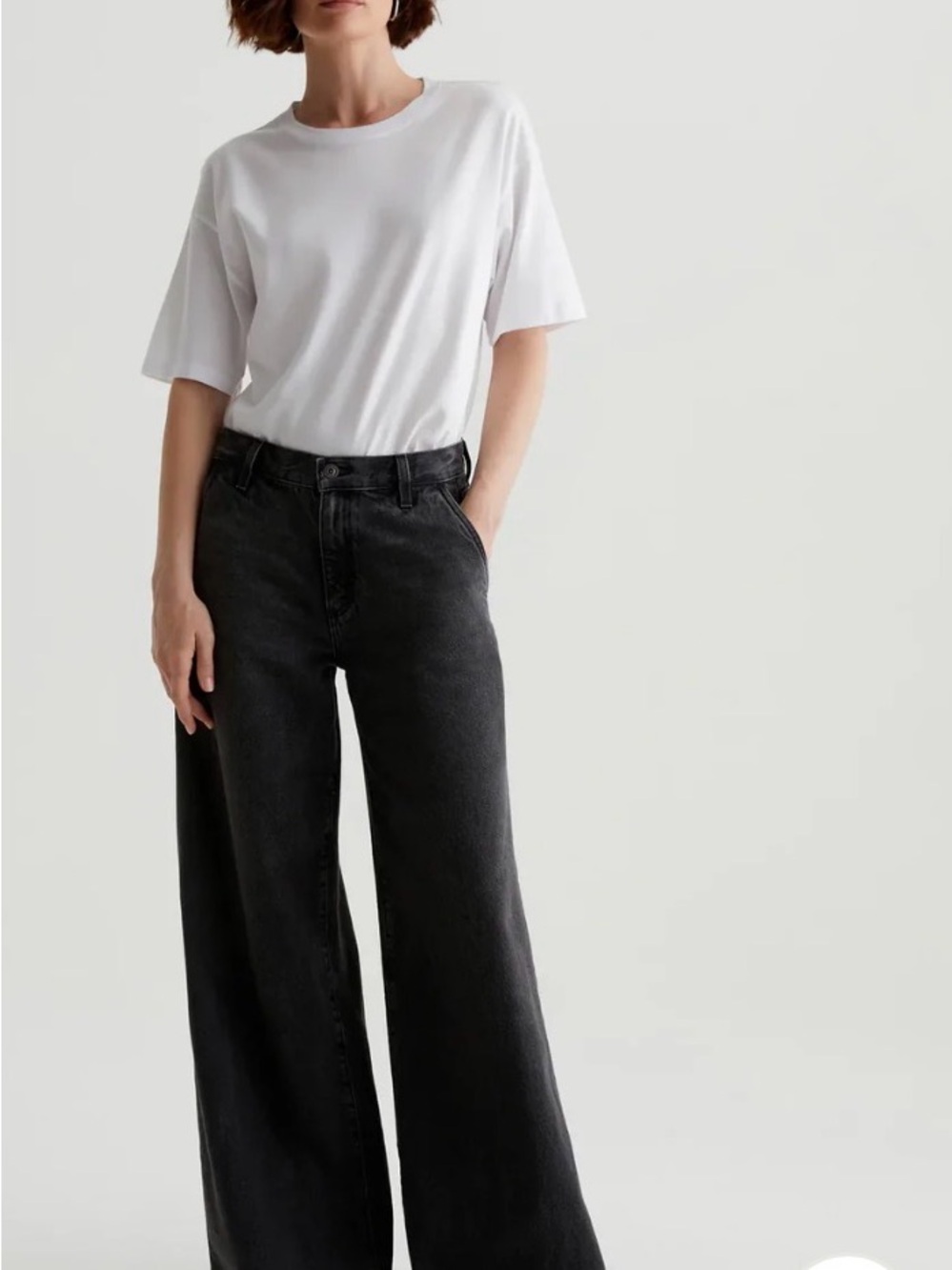 AG Stella Low Slung Palazzo Jean in washed black 27
